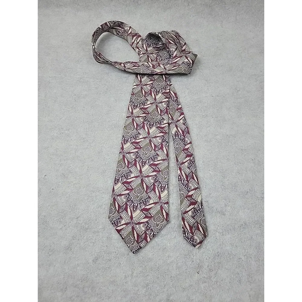 Vintage Polo‎ Ralph Lauren 100% Silk Necktie Tie Hand Made USA Abstract Classic